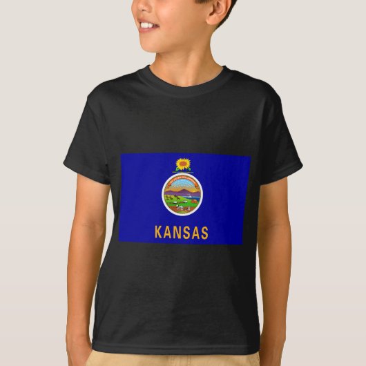 Vlag van de staat Kansas T-shirt (Voorkant)