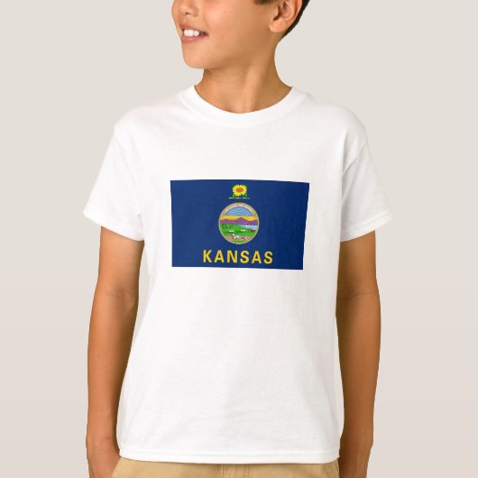 Vlag van de staat Kansas T-shirt (Voorkant)