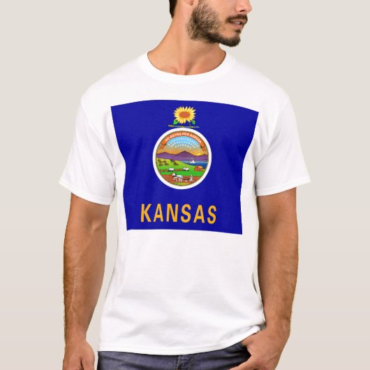 Vlag van de staat Kansas T-shirt (Voorkant)