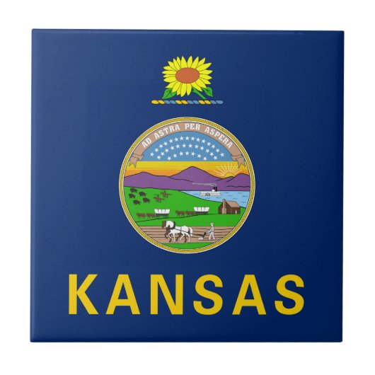 Vlag van de staat Kansas Tegeltje (Voorkant)