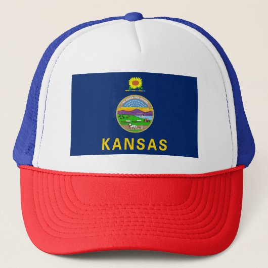Vlag van de staat Kansas Trucker Pet (Voorkant)