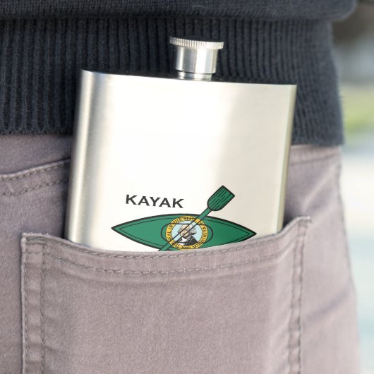 Vlag van de staat Kayak Washington Flacon (Voorbeeld)