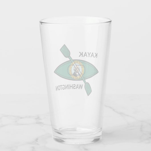 Vlag van de staat Kayak Washington Glas (Achterkant)