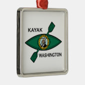 Vlag van de staat Kayak Washington Metalen Ornament (Rechts)