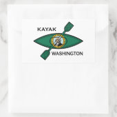 Vlag van de staat Kayak Washington Rechthoekige Sticker (Tas)