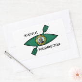 Vlag van de staat Kayak Washington Rechthoekige Sticker (Envelop)