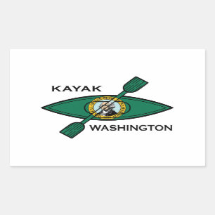 Vlag van de staat Kayak Washington Rechthoekige Sticker