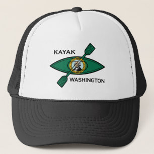Vlag van de staat Kayak Washington Trucker Pet