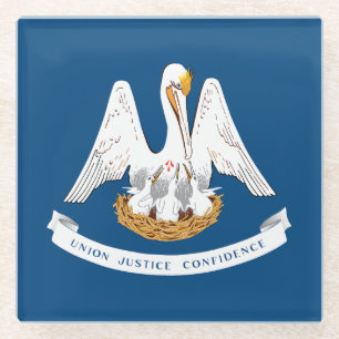 Vlag van de staat Louisiana Glazen Onderzetter