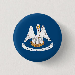 Vlag van de staat Louisiana Ronde Button 3,2 Cm