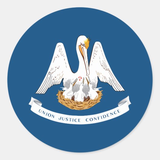 Vlag van de staat Louisiana Ronde Sticker (Voorkant)