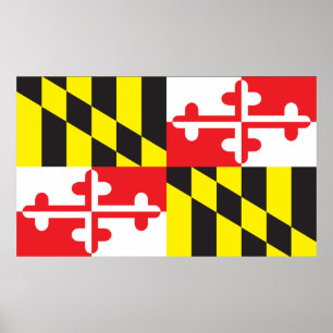Vlag van de staat Maryland Poster