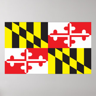 Vlag van de staat Maryland Poster