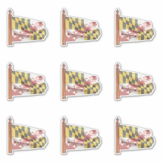 Vlag van de staat Maryland Sticker (Voorkant)
