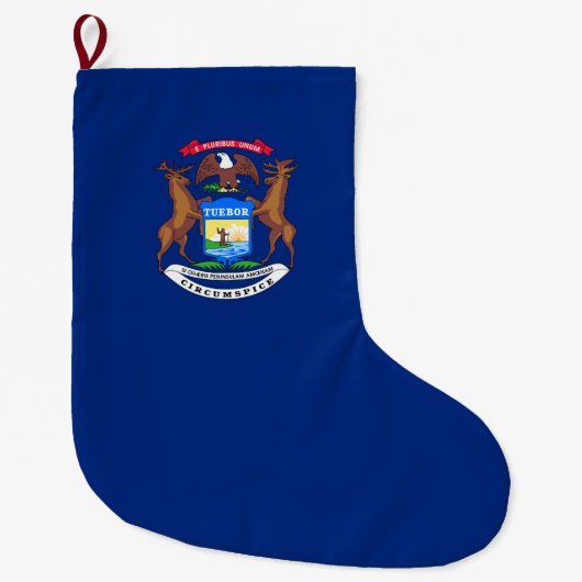 Vlag van de staat Michigan Grote Kerstsok (Voorkant)