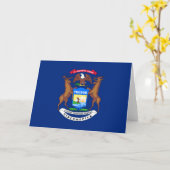 Vlag van de staat Michigan Kaart (Gele Bloem)