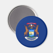 Vlag van de staat Michigan Magneet (Voorkant / Achterkant)
