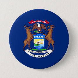 Vlag van de staat Michigan Ronde Button 7,6 Cm