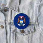 Vlag van de staat Michigan Ronde Button 7,6 Cm (In situ)