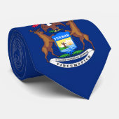 Vlag van de staat Michigan Stropdas (Opgerold)
