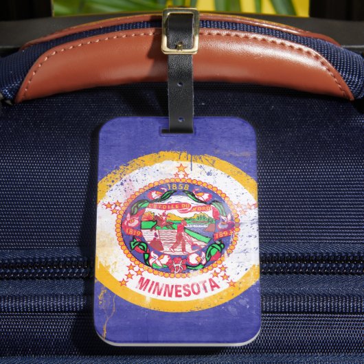 vlag van de staat Minnesota in nood Bagagelabel (Voorkant Insitu 2)