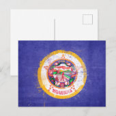 vlag van de staat Minnesota in nood Briefkaart (Voorkant / Achterkant)