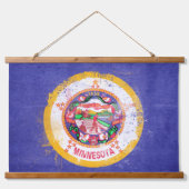vlag van de staat Minnesota in nood Hangend Wandkleed (Voorkant)