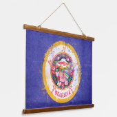 vlag van de staat Minnesota in nood Hangend Wandkleed (Gebogen)