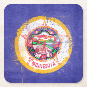 vlag van de staat Minnesota in nood Kartonnen Onderzetters