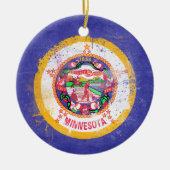 vlag van de staat Minnesota in nood Keramisch Ornament (Voorkant)