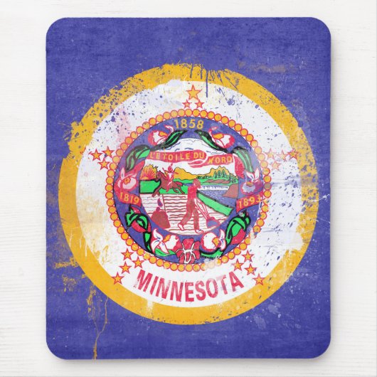 vlag van de staat Minnesota in nood Muismat (Voorkant)