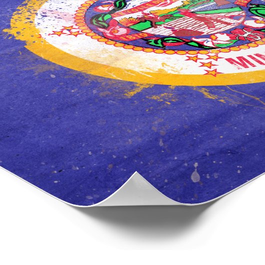 vlag van de staat Minnesota in nood Poster (Hoek)