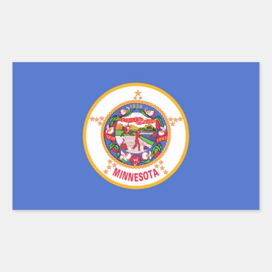 vlag van de staat Minnesota Rechthoekige Sticker (Voorkant)