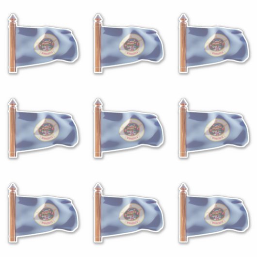 Vlag van de staat Minnesota (uitgaande) Sticker (Voorkant)