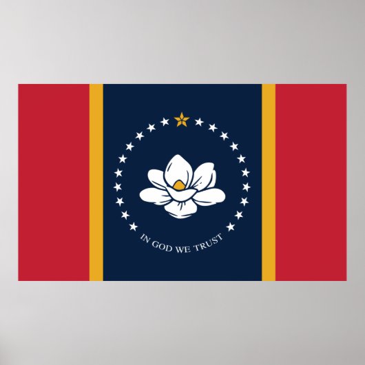 vlag van de staat Mississippi Poster (Voorkant)