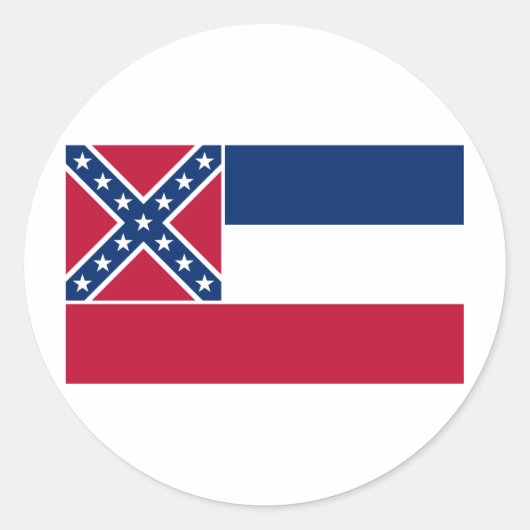 vlag van de staat Mississippi Ronde Sticker (Voorkant)