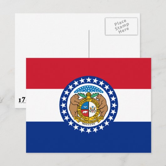vlag van de staat Missouri Briefkaart (Voorkant / Achterkant)