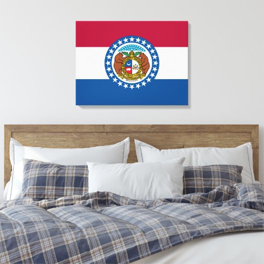 vlag van de staat Missouri Canvas Afdruk (Insitu (Slaapkamer))