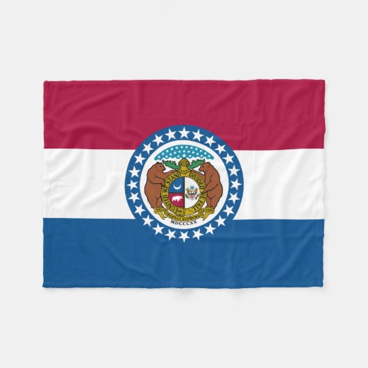 vlag van de staat Missouri Fleece Deken (Voorkant (Horizontaal))