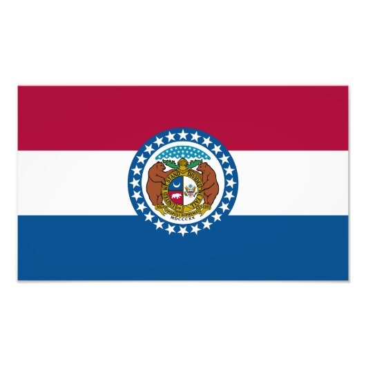 vlag van de staat Missouri Foto Afdruk (Voorkant)