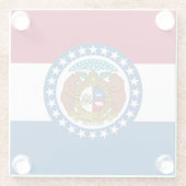 vlag van de staat Missouri Glazen Onderzetter (Achterkant)