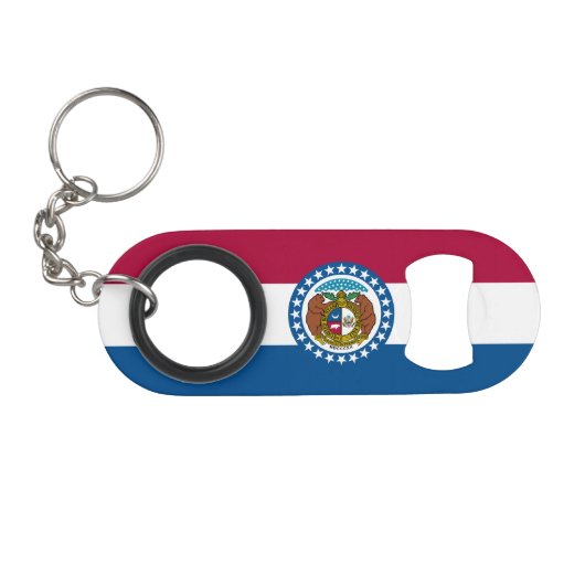 vlag van de staat Missouri Mini Flessenopener (Voorkant (Horizontaal))