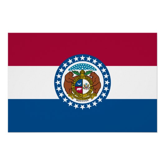 vlag van de staat Missouri Perfect Poster (Voorkant)