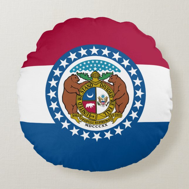 vlag van de staat Missouri Rond Kussen (Voorkant)