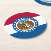 vlag van de staat Missouri Ronde Kartonnen Onderzetter (Gebogen)