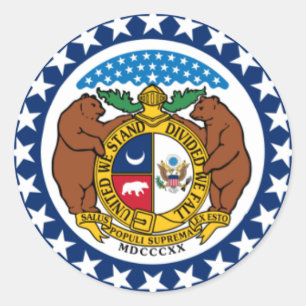 vlag van de staat Missouri Ronde Sticker