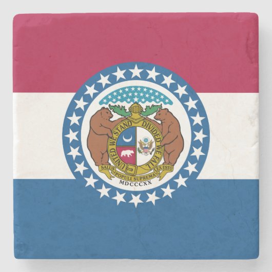 vlag van de staat Missouri Stenen Onderzetter (Voorkant)