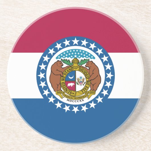 vlag van de staat Missouri Zandsteen Onderzetter (Voorkant)