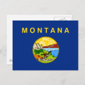Vlag van de staat Montana Briefkaart (Voorkant / Achterkant)