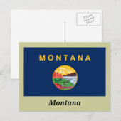 vlag van de staat Montana Briefkaart (Voorkant / Achterkant)